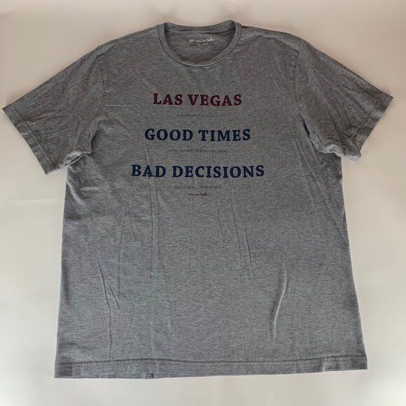 Travis Mathew Golf Gray Las Vegas Short Sleeve Crewneck Shirt Mens 2XL XXL - Picture 1 of 4